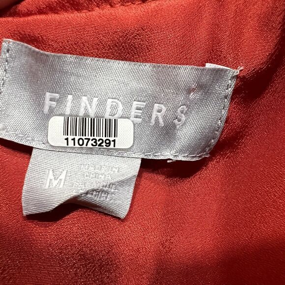 Finders Keepers Memento Dress Red Asymmetrical Ruffle Hem Embroidery Sz M - Picture 11 of 16